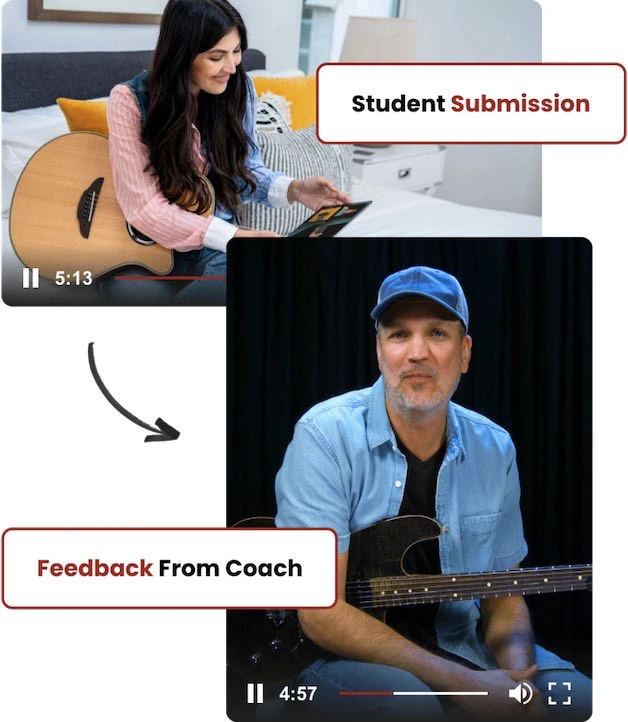 Student receiving feedback from an instructor